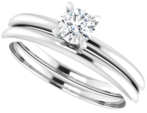 14K White  4.4 mm Round Solitaire Engagement Ring Mounting (10)
