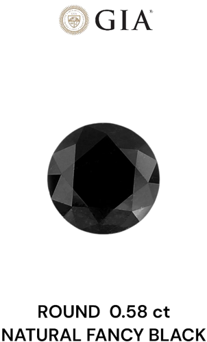 0.58 carat Fancy Black-VVS2 Excellent cut Natūralus Round Deimantas (1)