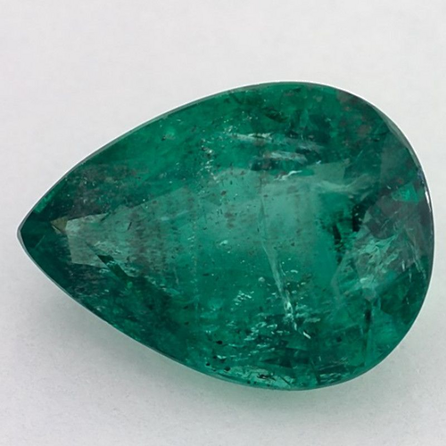3.47 carat GREEN Pear Smaragdas (1)