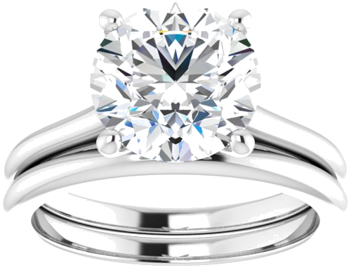 14K White 9 mm Round Solitaire Engagement Ring Mounting (8)