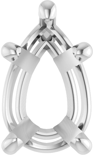 Pakabukas „Pear 5-Prong Solitaire“ 585 Baltojo Aukso Pear Shape 9mm x 6mm (1)