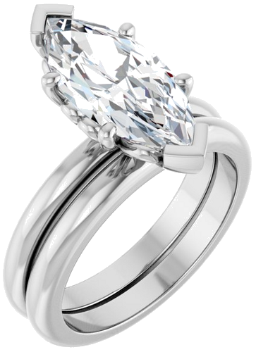 Sužadėtuvių Žiedas „Solitaire“ 14k white gold Marquise 15mm x 7mm (6)