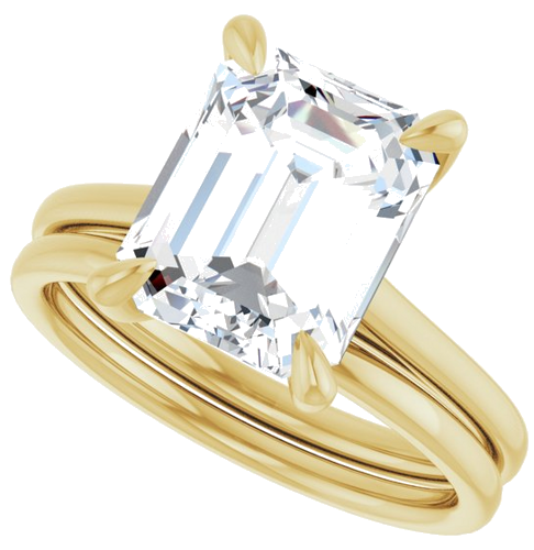 Sužadėtuvių Žiedas „Claw-Prong Solitaire“ 10k yellow gold Emerald 10mm x 8mm (10)