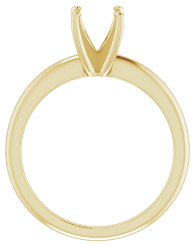 14K Yellow  5 mm Square Solitaire Engagement Ring Mounting (2)
