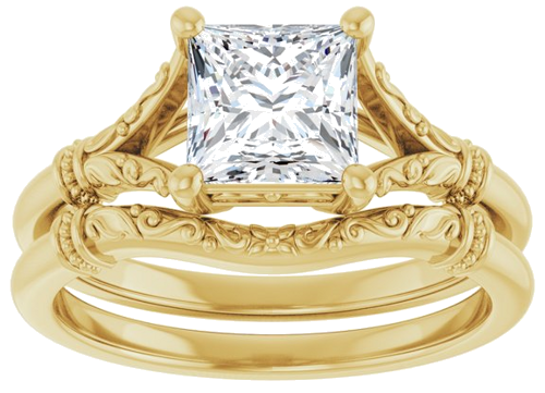 Sužadėtuvių Žiedas „Sculptural“ 14k yellow gold Square 6mm (8)