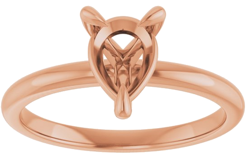 Sužadėtuvių Žiedas „Solitaire“ 14k rose gold Pear 8mm x 6mm (3)