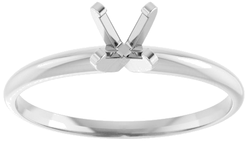 14K White 4.6 mm Round Ultra-Lightweight Solitaire Engagement Ring Mounting (3)