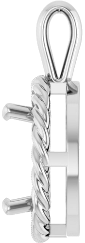 Pakabukas „Rope Solitaire Charm“ 14k white gold Round 10mm (3)