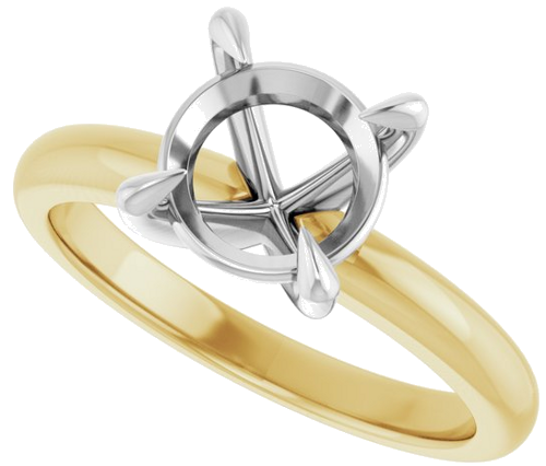 Sužadėtuvių Žiedas „Solitaire“ 585 Baltojo Ir Geltonojo Aukso Round 8.2mm (5)