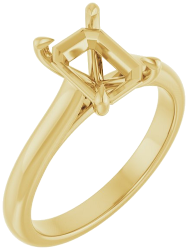 Sužadėtuvių Žiedas „Claw-Prong“ 14k yellow gold Emerald 8mm x 6mm (1)
