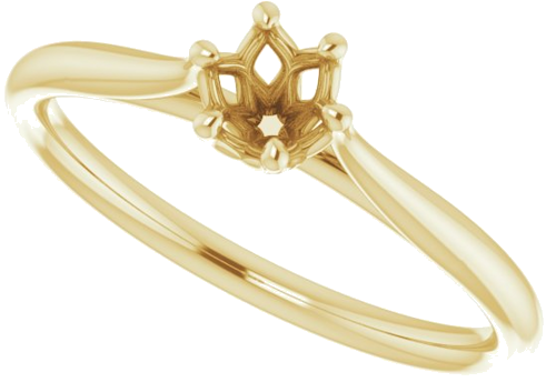 Sužadėtuvių Žiedas „Solitaire“ 585 Geltonojo Aukso Round 4.1mm (5)