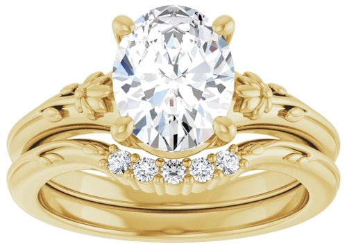 14K Yellow 9x7 mm Oval Solitaire Engagement Ring Mounting (8)