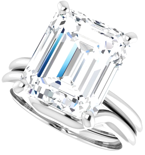 Sužadėtuvių Žiedas „Solitaire“ 417 Baltojo Aukso Emerald 12mm x 10mm (10)