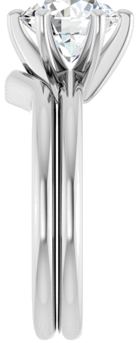 Sužadėtuvių Žiedas „Solitaire“ 585 Baltojo Aukso Round 8.2mm (9)