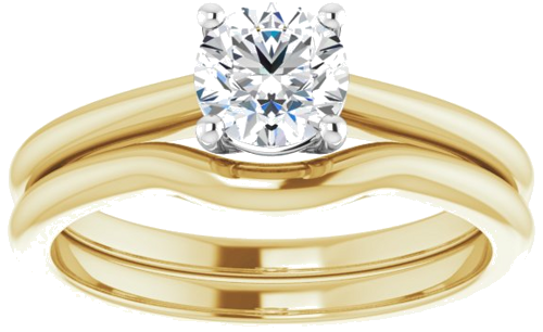 Sužadėtuvių Žiedas „Solitaire“ 14k yellow/white gold Round 5.5mm (8)
