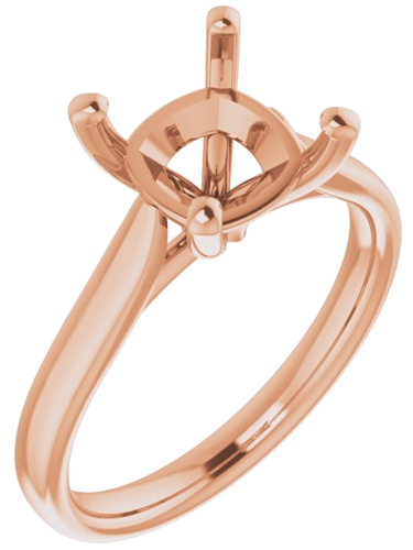 14K Rose 8 mm Cushion Engagement Ring Mounting (1)
