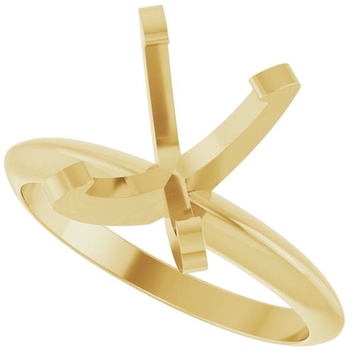 14K Yellow 10x8 mm Oval Solitaire Engagement Ring Mounting (5)