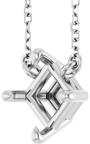 Pakabukas „Solitaire Claw-Prong“ 14k white gold Square 5.5mm (2)