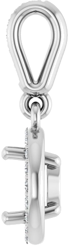 Pakabukas „Accented Halo-Style“ 14k white gold Round 6.5mm (3)