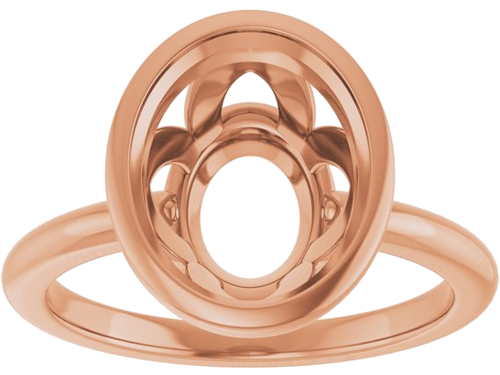 Sužadėtuvių Žiedas „Bezel-Set“ 14k rose gold Oval 11mm x 9mm (3)