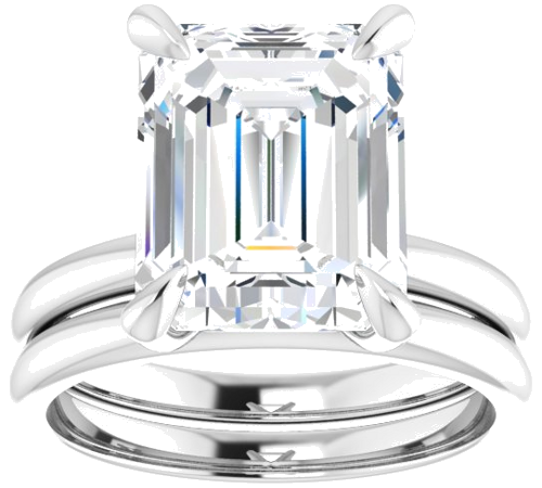 Sužadėtuvių Žiedas „Solitaire“ 18k white gold Emerald 11mm x 9mm (8)