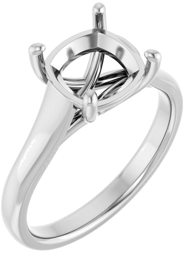 Sužadėtuvių Žiedas „Solitaire“ 14k white gold Cushion 8mm (1)