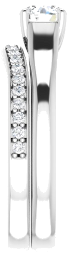 Sužadėtuvių Žiedas „Solitaire“ 585 Baltojo Aukso Round 4.8mm (9)