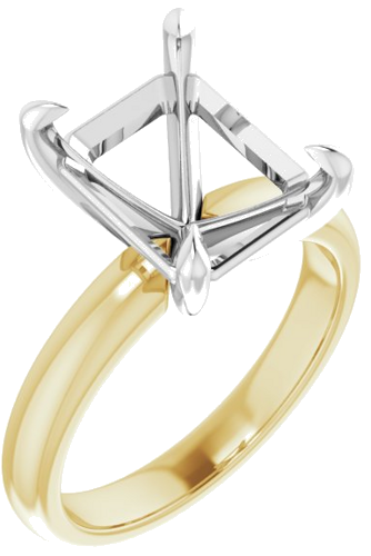 Sužadėtuvių Žiedas „Solitaire“ 585 Baltojo Ir Geltonojo Aukso Emerald 11mm x 9mm (1)