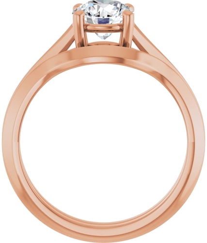 Sužadėtuvių Žiedas „Solitaire Split Shank“ 14k rose gold Round 6.5mm (7)