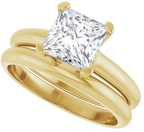 Sužadėtuvių Žiedas „Solitaire“ 14k yellow gold Square 6.5mm (10)