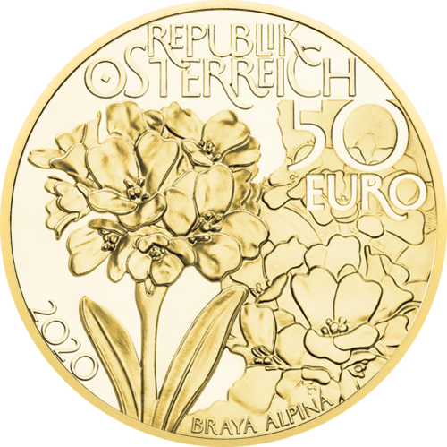 2020 Alpine Treasures (High Peaks) Austrija 50 eurų 1/4 oz auksinė proof moneta (2)