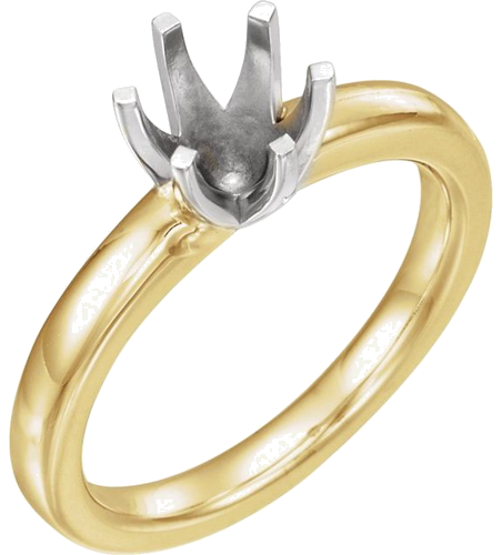14K Yellow White 8.2 mm Round Medium Six-Prong Solstice Solitaire® Ring Mounting (1)