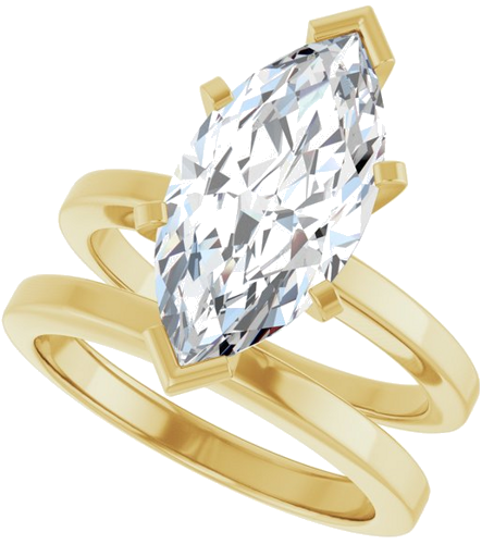 Sužadėtuvių Žiedas 14k yellow gold Marquise 16mm x 8mm (10)