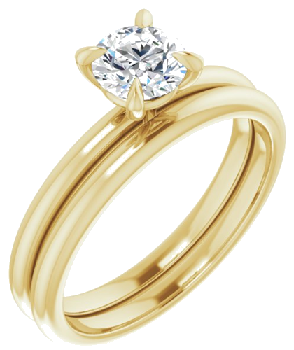14K Yellow  5.5 mm Round Solitaire Engagement Ring Mounting (6)