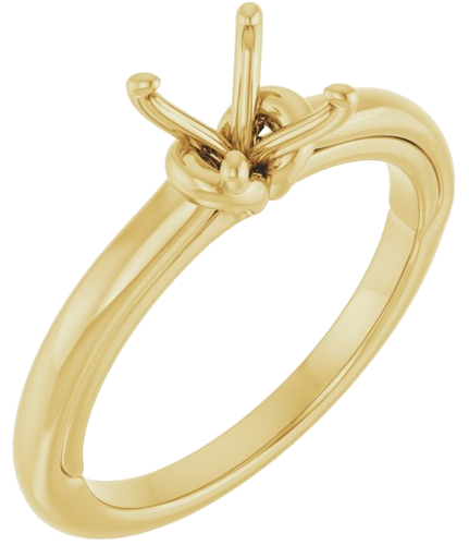 14K Yellow  6.5 mm Round Solitaire Engagement Ring Mounting (1)