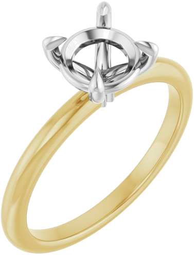 Sužadėtuvių Žiedas „Claw-Prong“ 14k yellow/white gold Round 7mm (1)