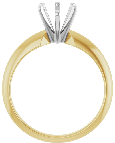 14K Yellow   White 10x6 mm Pear 6-Prong Ring Mounting (2)