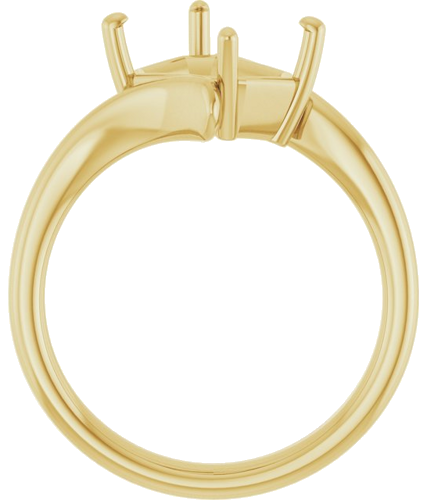 Sužadėtuvių Žiedas „Solitaire Bypass“ 14k yellow gold Emerald 9mm x 7mm (2)