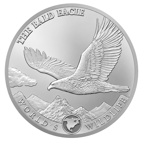 1 oz Baltgalvas ērglis 2021 Kongo 20 franki sudraba monēta (1)