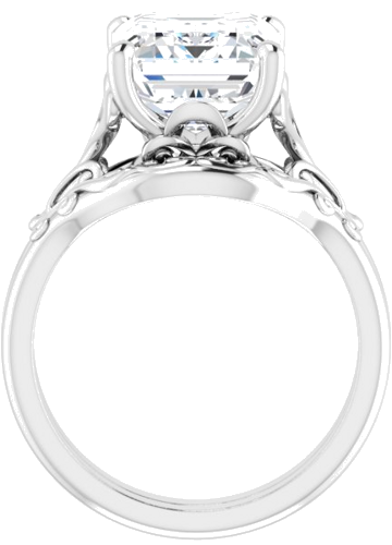 Sužadėtuvių Žiedas „Solitaire“ 14k white gold Emerald 11mm x 9mm (7)
