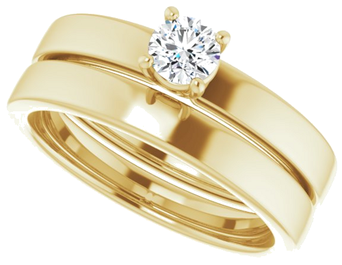 Sužadėtuvių Žiedas „Solitaire“ 14k yellow gold Round 4.1mm (10)