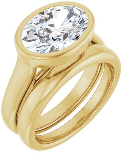 Sužadėtuvių Žiedas „Bezel-Set Solitaire“ 14k yellow gold Oval 11.5mm x 8mm (6)