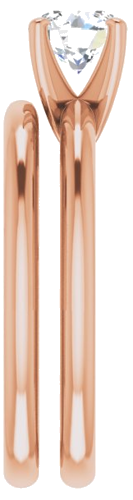 Sužadėtuvių Žiedas „Solitaire“ 585 Rožinis Aukso Round 5.8mm (9)