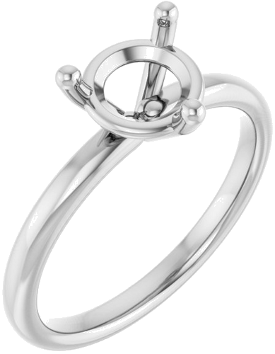 Sužadėtuvių Žiedas „Solitaire“ 14k white gold Round 7.4mm (1)