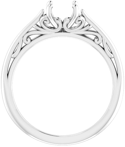 14K White 6.5 mm Round Engagement Ring Mounting (4)