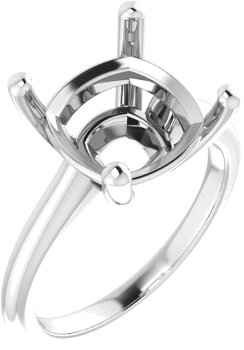 Sužadėtuvių Žiedas „V-End Prong“ 14k white gold Cushion 11mm (1)