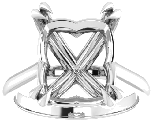 Platinum 12x10 mm Emerald Solitaire Engagement Ring Mounting (3)