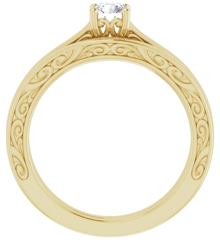 Sužadėtuvių Žiedas „Solitaire“ 14k yellow gold Round 4.4mm (7)