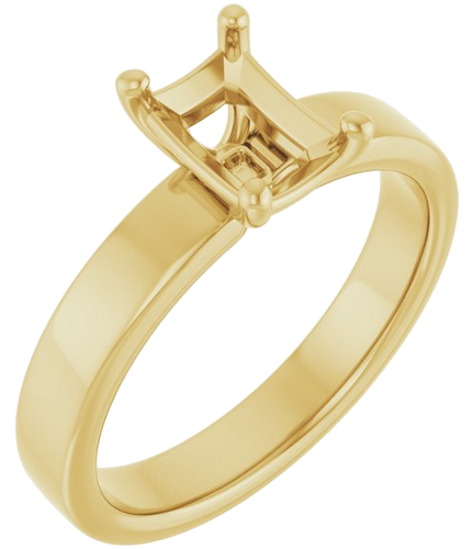 Sužadėtuvių Žiedas „Solitaire“ 585 Geltonojo Aukso Emerald 7mm x 5mm (1)