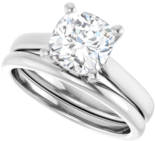 Sužadėtuvių Žiedas „Solitaire“ 950 Platinos Cushion 7mm (10)